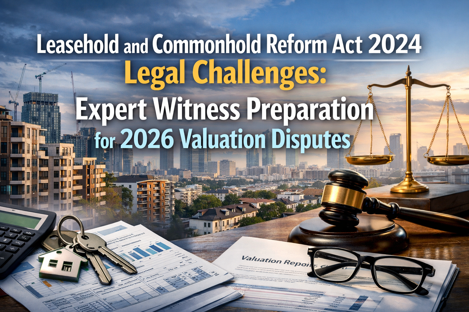 Professional landscape hero image () with : "Leasehold and Commonhold Reform Act 2024 Legal Challenges: Expert Witness