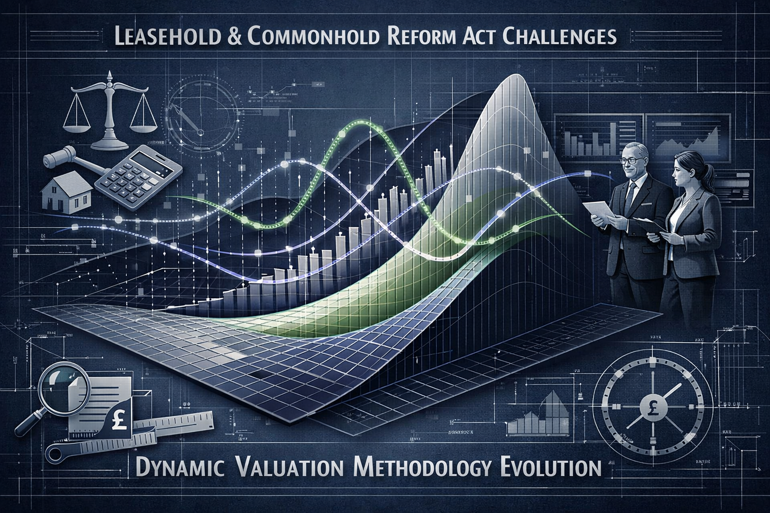 Dynamic valuation methodology evolution diagram illustrating Leasehold and Commonhold Reform Act challenges, featuring