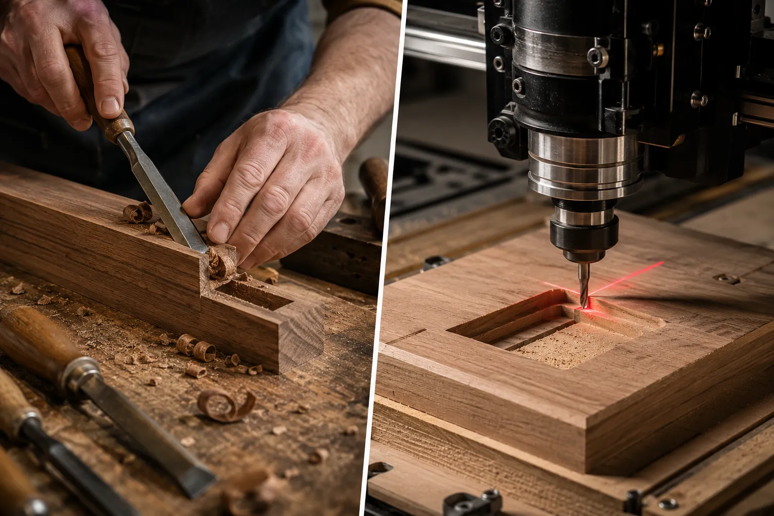 Understanding the Synergy: Hand-Cut Mortise-and-Tenon Meets CNC Pockets