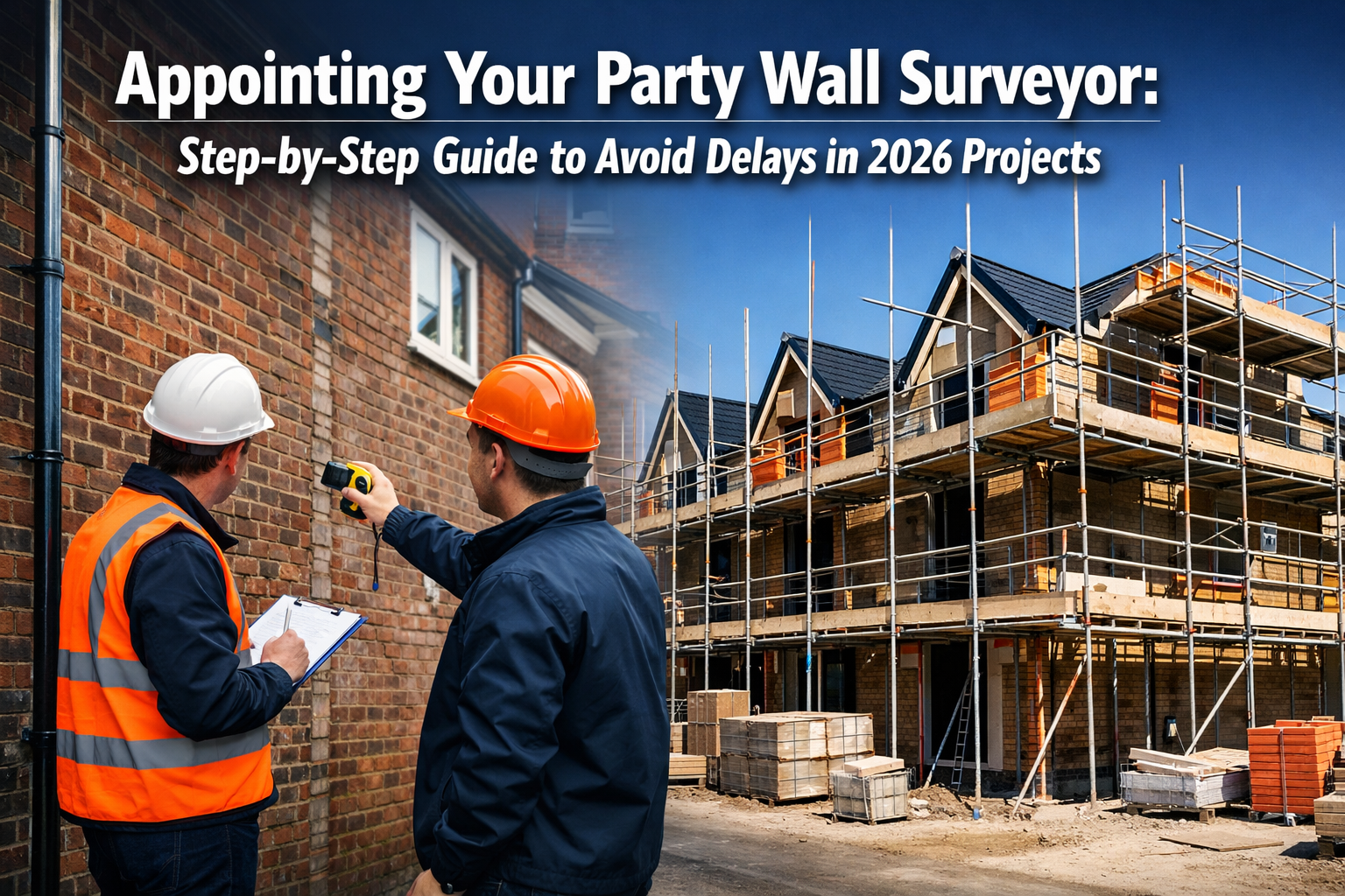 Professional () hero image featuring 'Appointing Your Party Wall Surveyor: Step-by-Step Guide to Avoid Delays in 2026