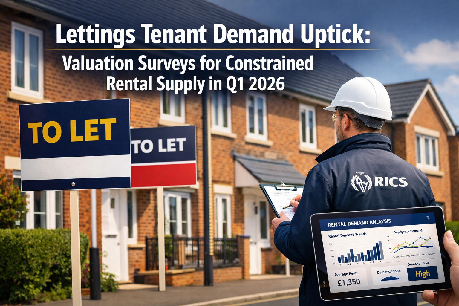Professional () editorial hero image featuring 'Lettings Tenant Demand Uptick: Valuation Surveys for Constrained Rental