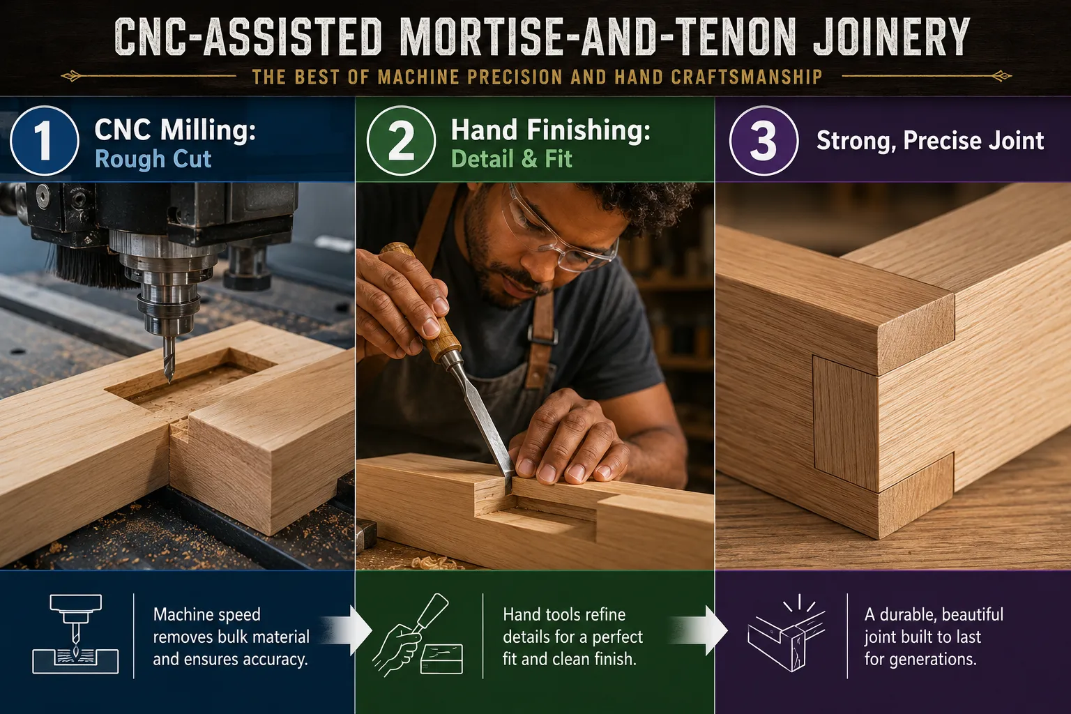 Designing for Precision: Mortise Layouts, Alignment Pockets, and Tenon Templates
