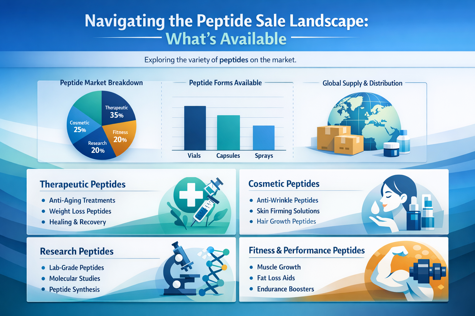 Professional landscape infographic (1536x1024) for article "The Ultimate Guide to Peptide Sale: What You Need to Know in 2026", section: "Na