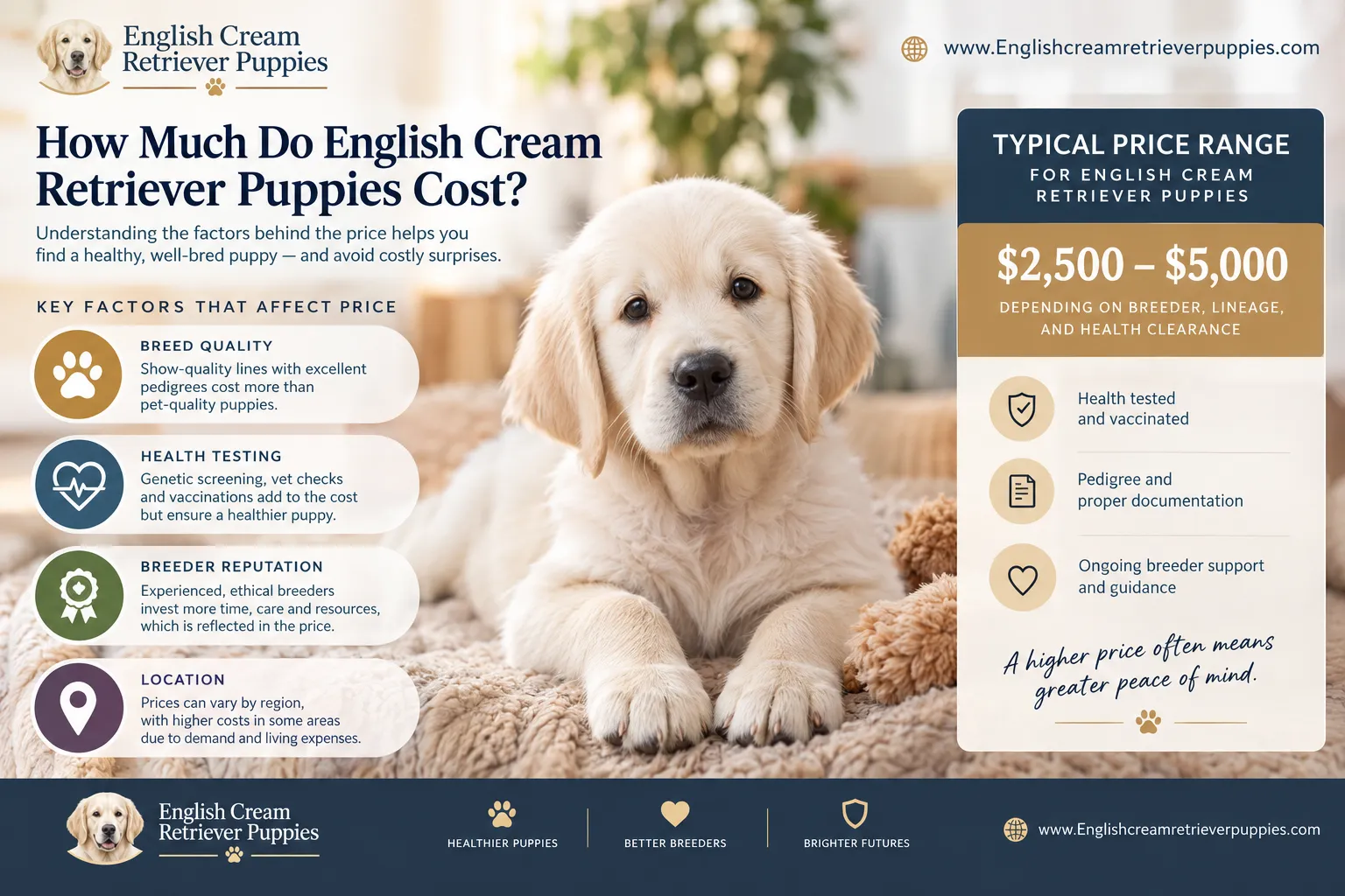 What Health Testing Is Required for English Cream Retrievers, and What Health Problems Do They Have?