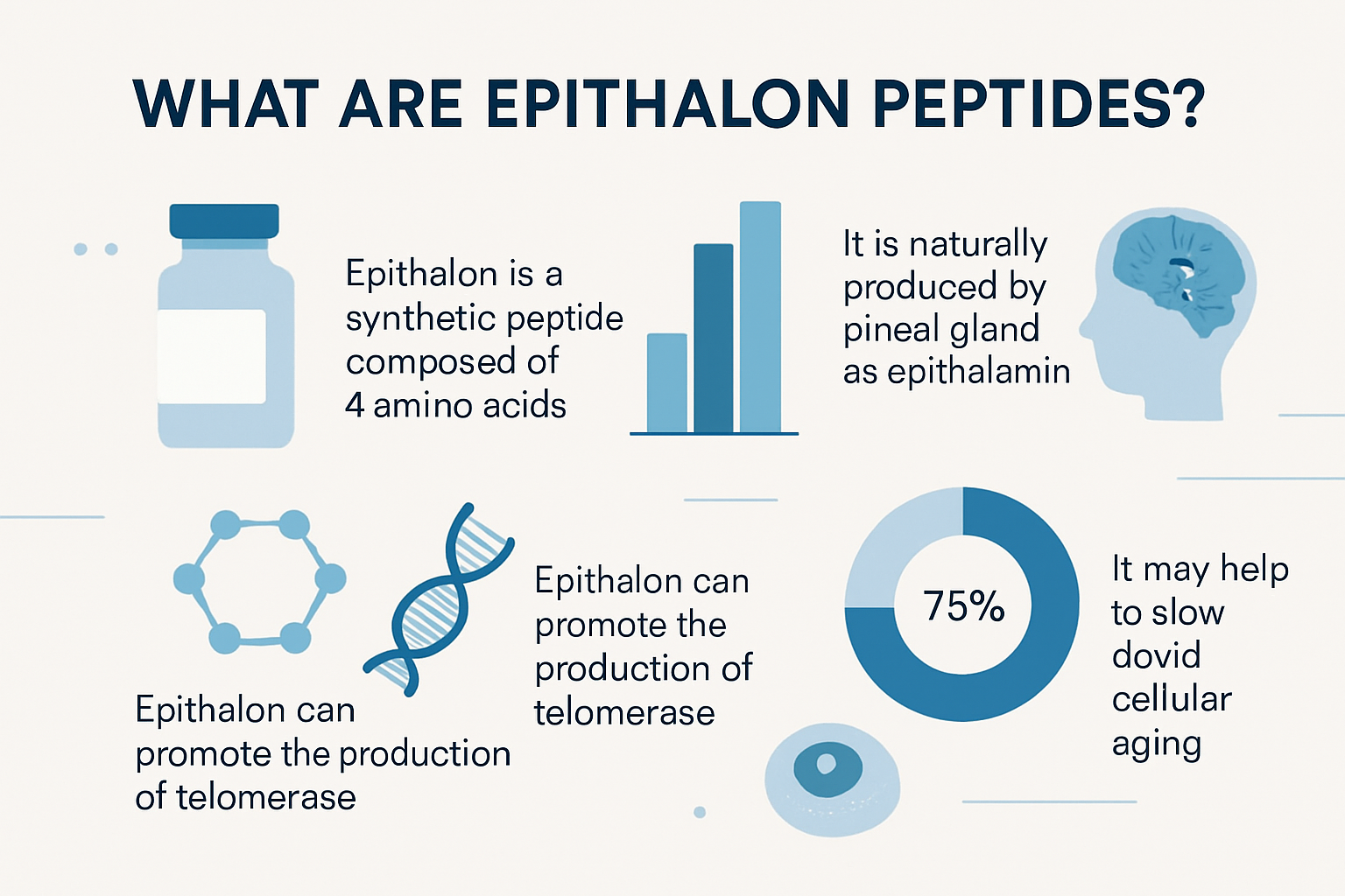 Professional landscape infographic (1536x1024) for article "Epithalon Peptides: The Complete Guide to Cellular Rejuvenation in 2025", sectio