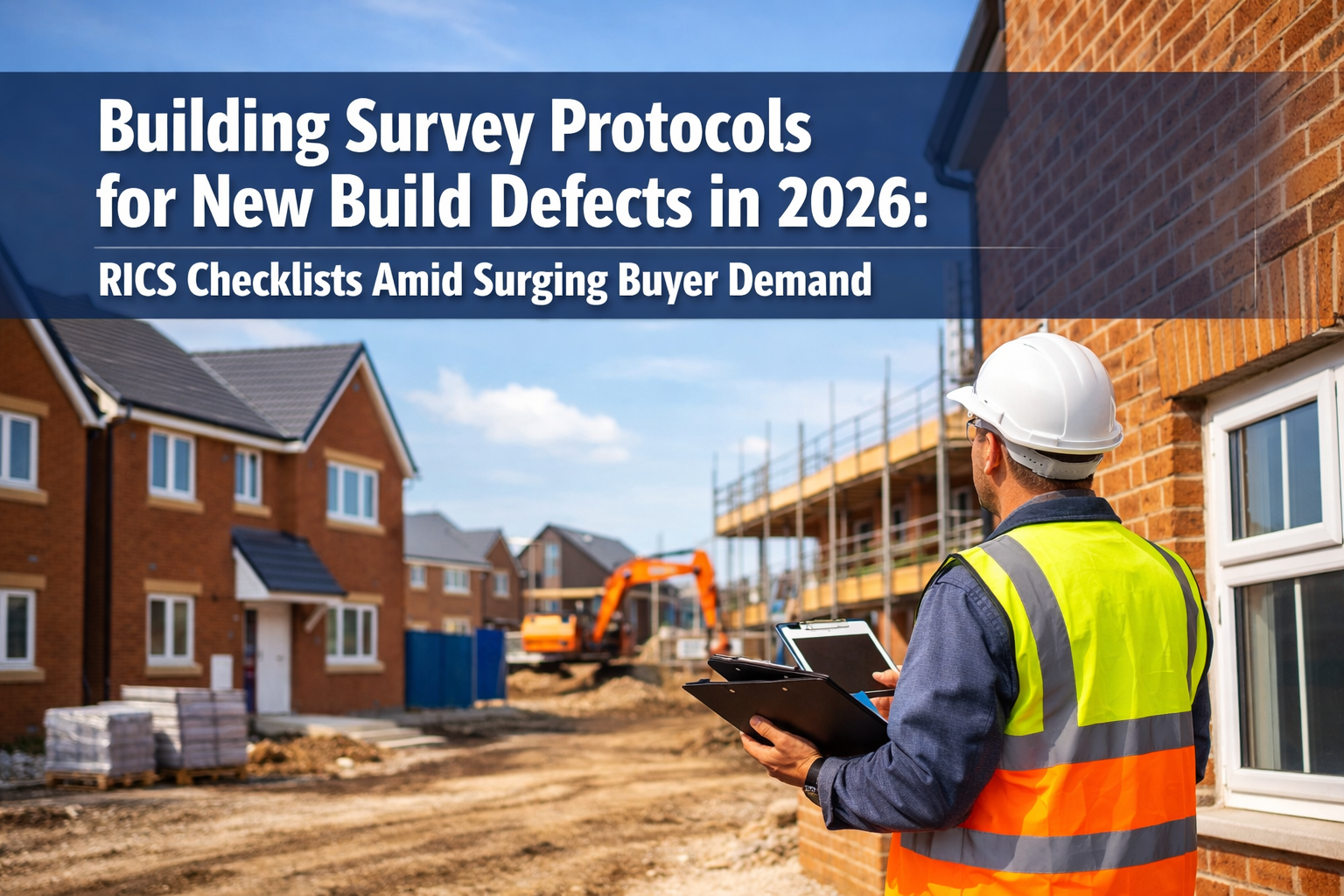 Professional () hero image featuring 'Building Survey Protocols for New Build Defects in 2026: RICS Checklists Amid Surging