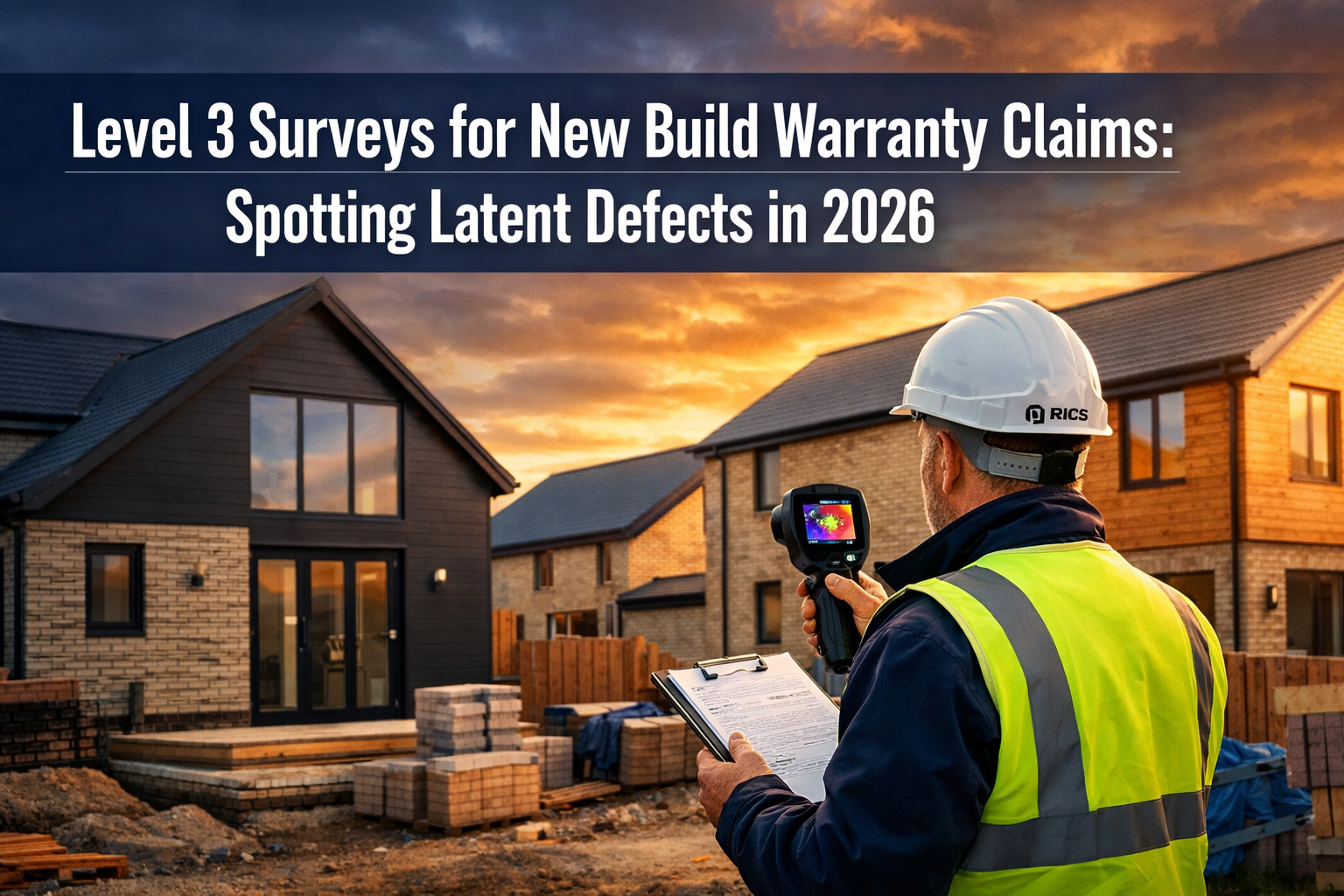 Professional () hero image featuring 'Level 3 Surveys for New Build Warranty Claims: Spotting Latent Defects in 2026' in