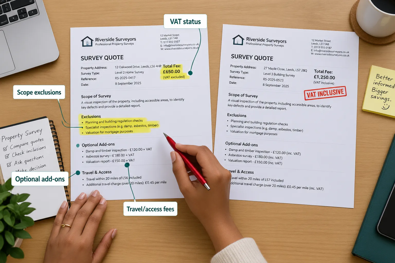 The Most Common Hidden Extras in UK Surveyor Quotes