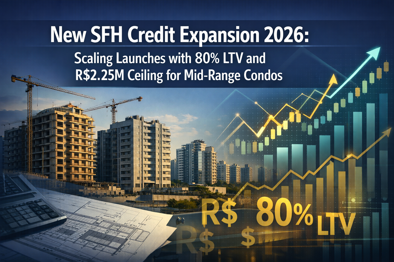 Professional () hero image featuring 'New SFH Credit Expansion 2026: Scaling Launches with 80% LTV and R$2.25M Ceiling for