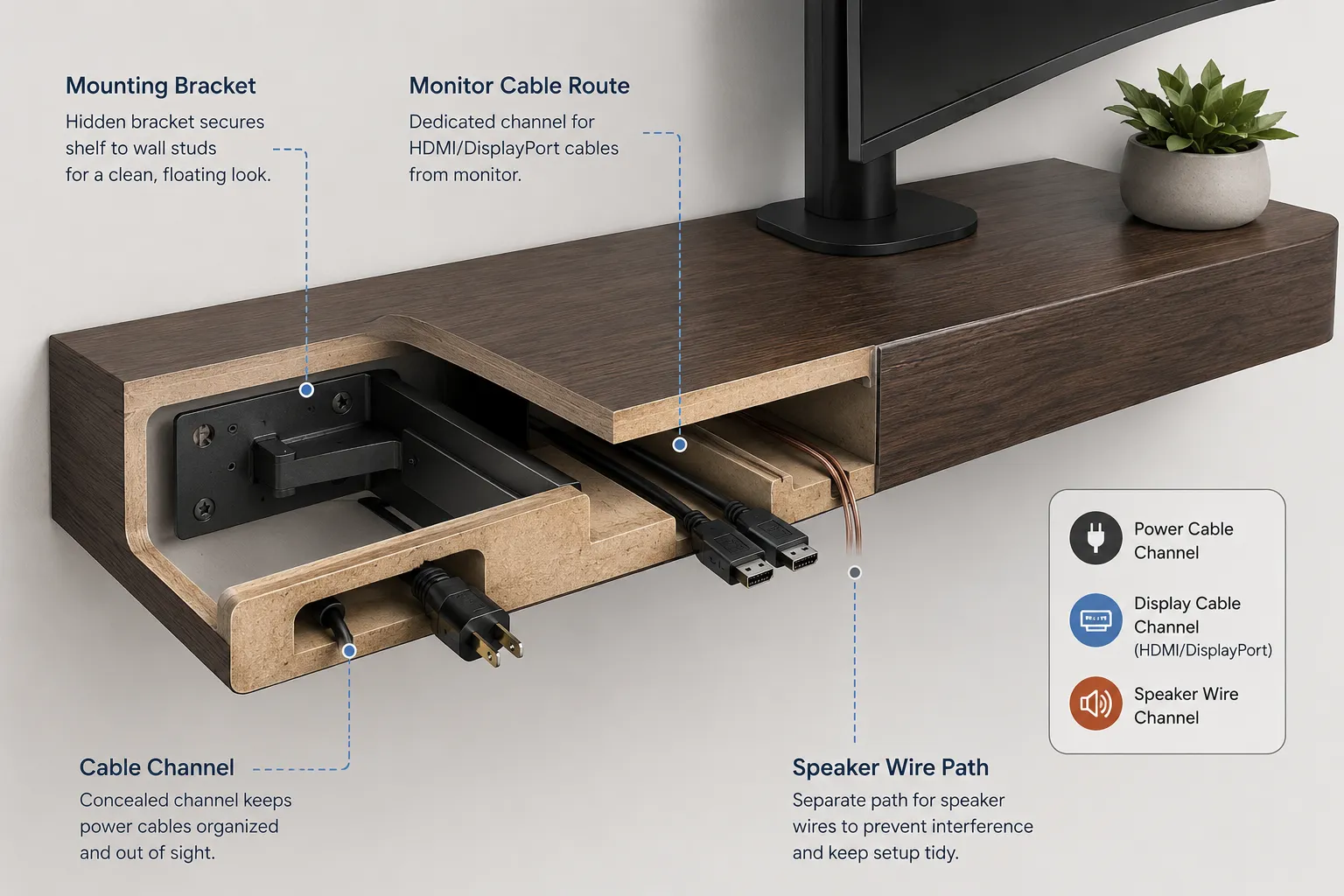 Planning Internal Channels for Hidden Wires