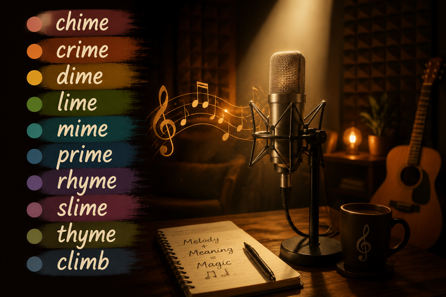 What Are Some Common Words That Rhyme With Time?