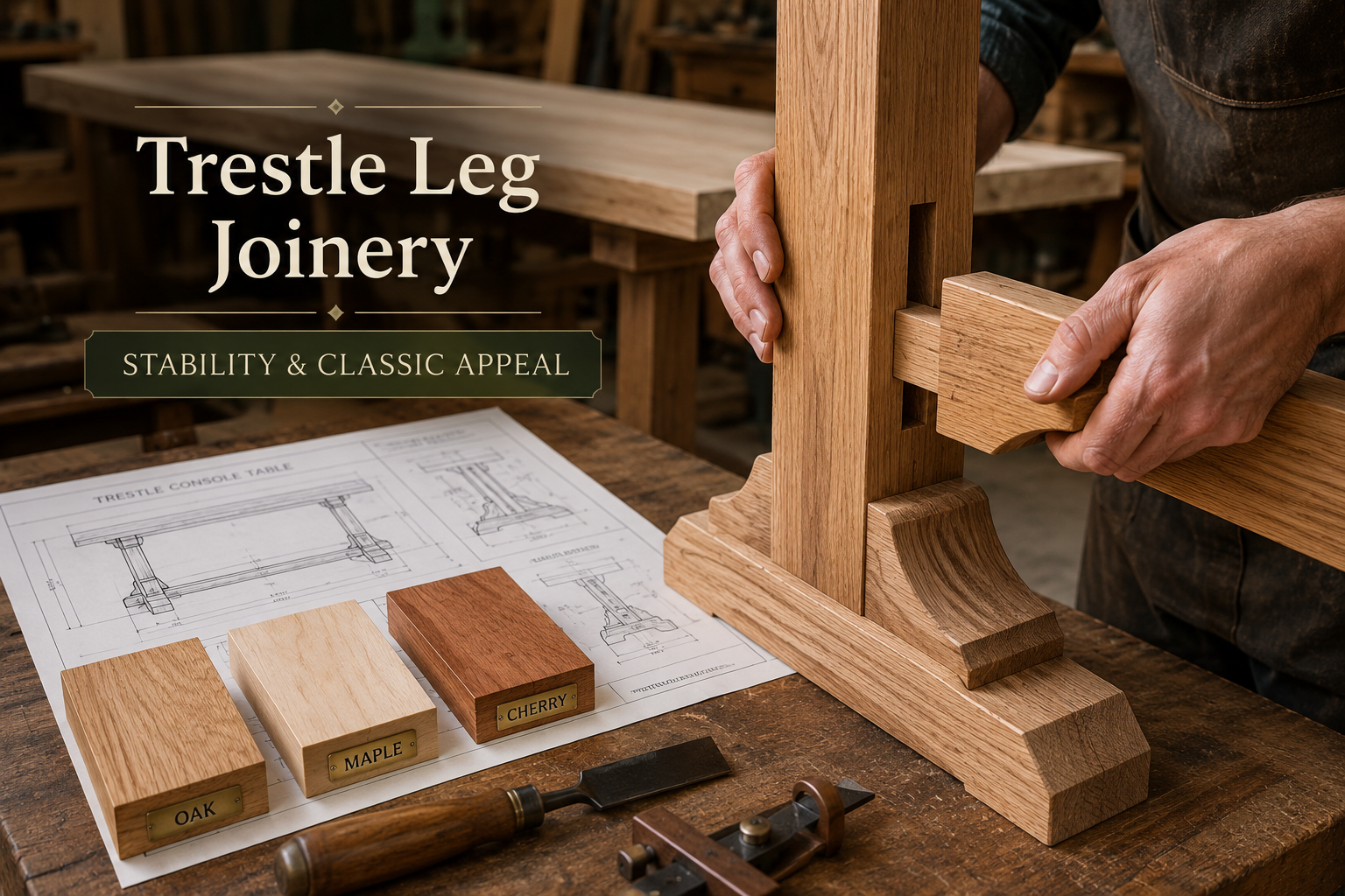 Trestle Leg Designs: Classic Stability and Visual Weight