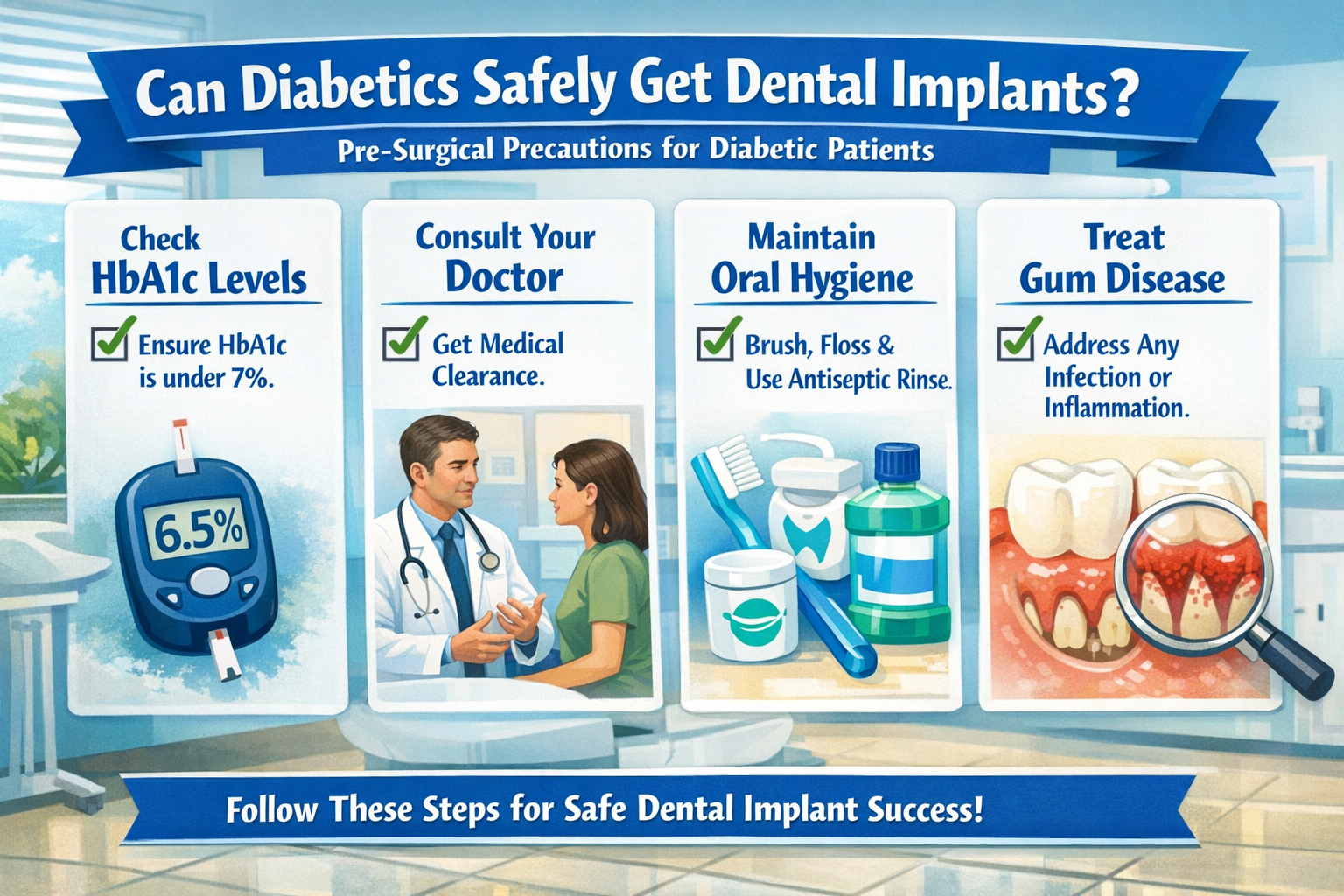 Can diabetics safely get dental implants