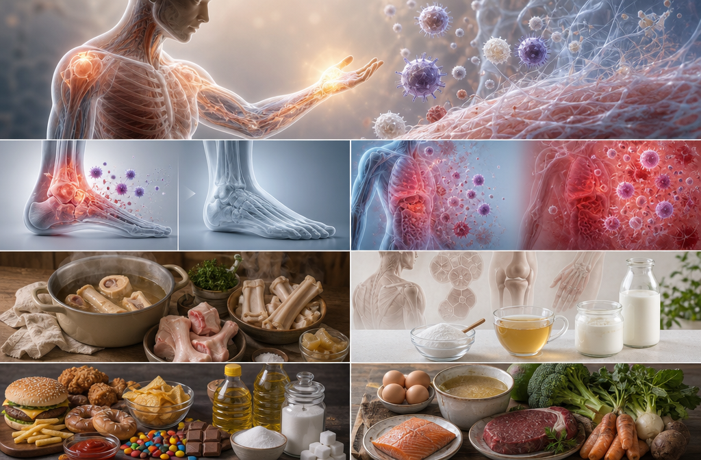 Glycine and collagen supporting connective tissue and repair pathways