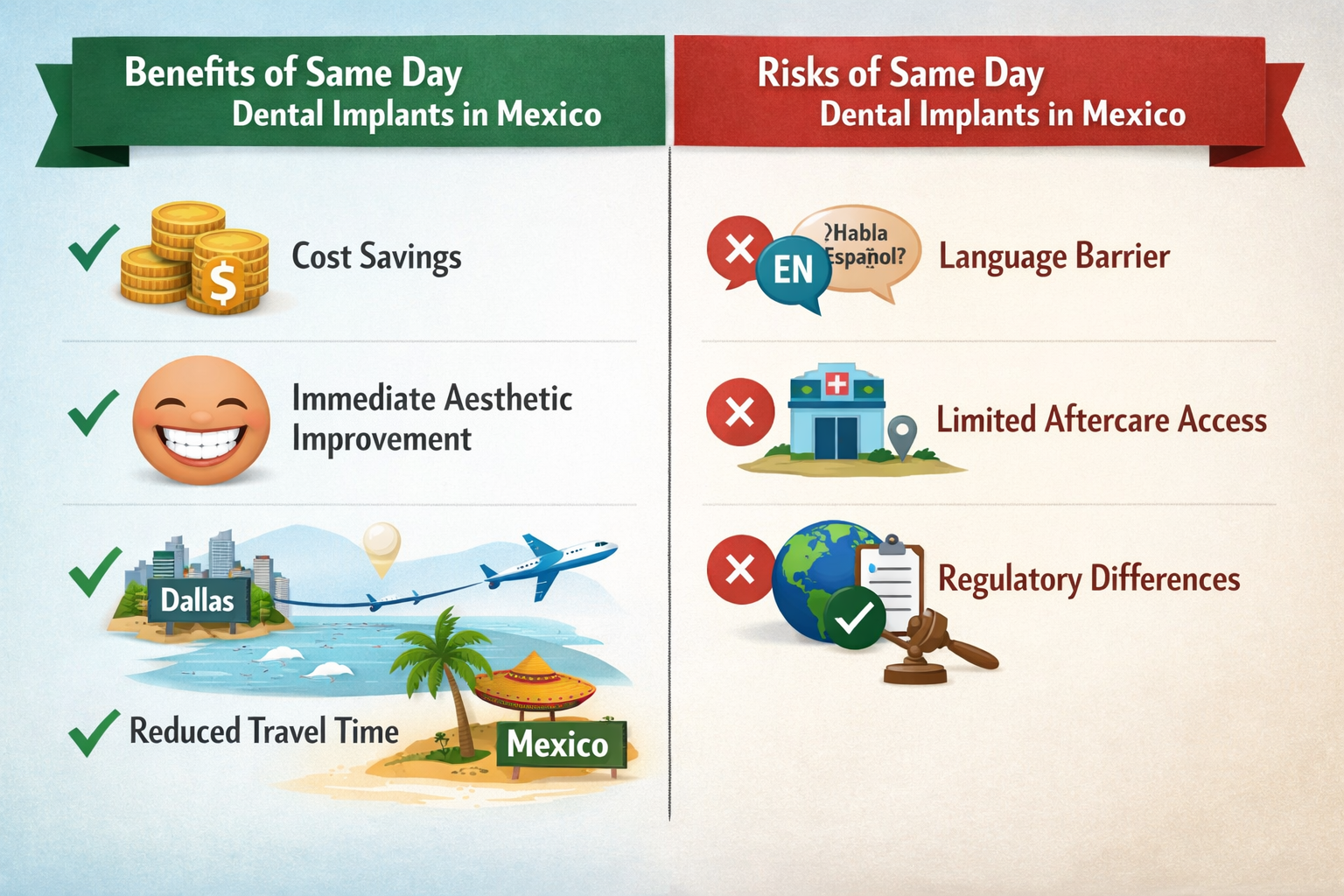 Same Day Dental Implants Mexico: Guide for Dallas Patients