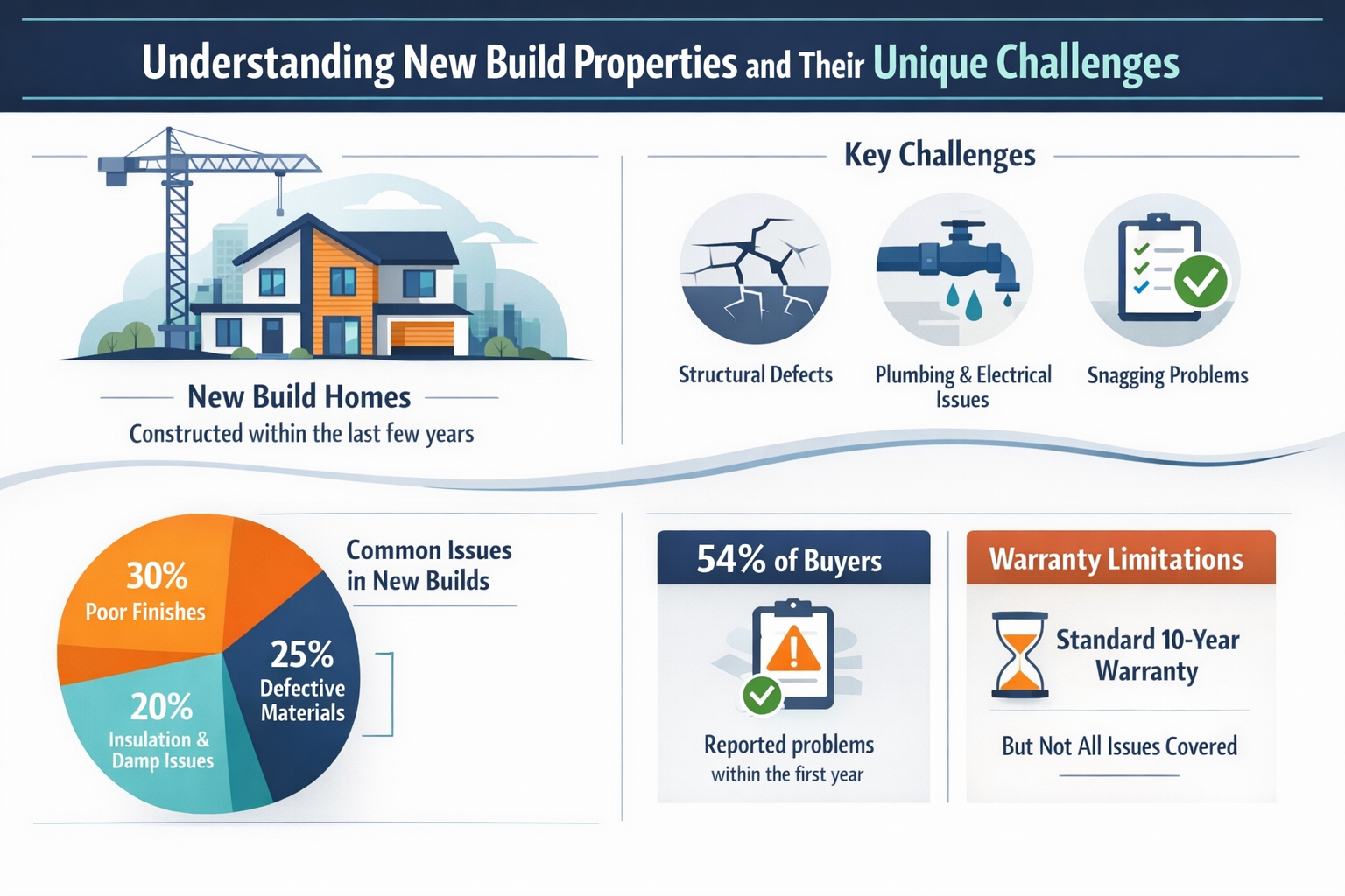 Professional infographic for article "Do I Need a Survey on a New Build? Your Complete Guide for 2026", section: "Understanding New Build Pr