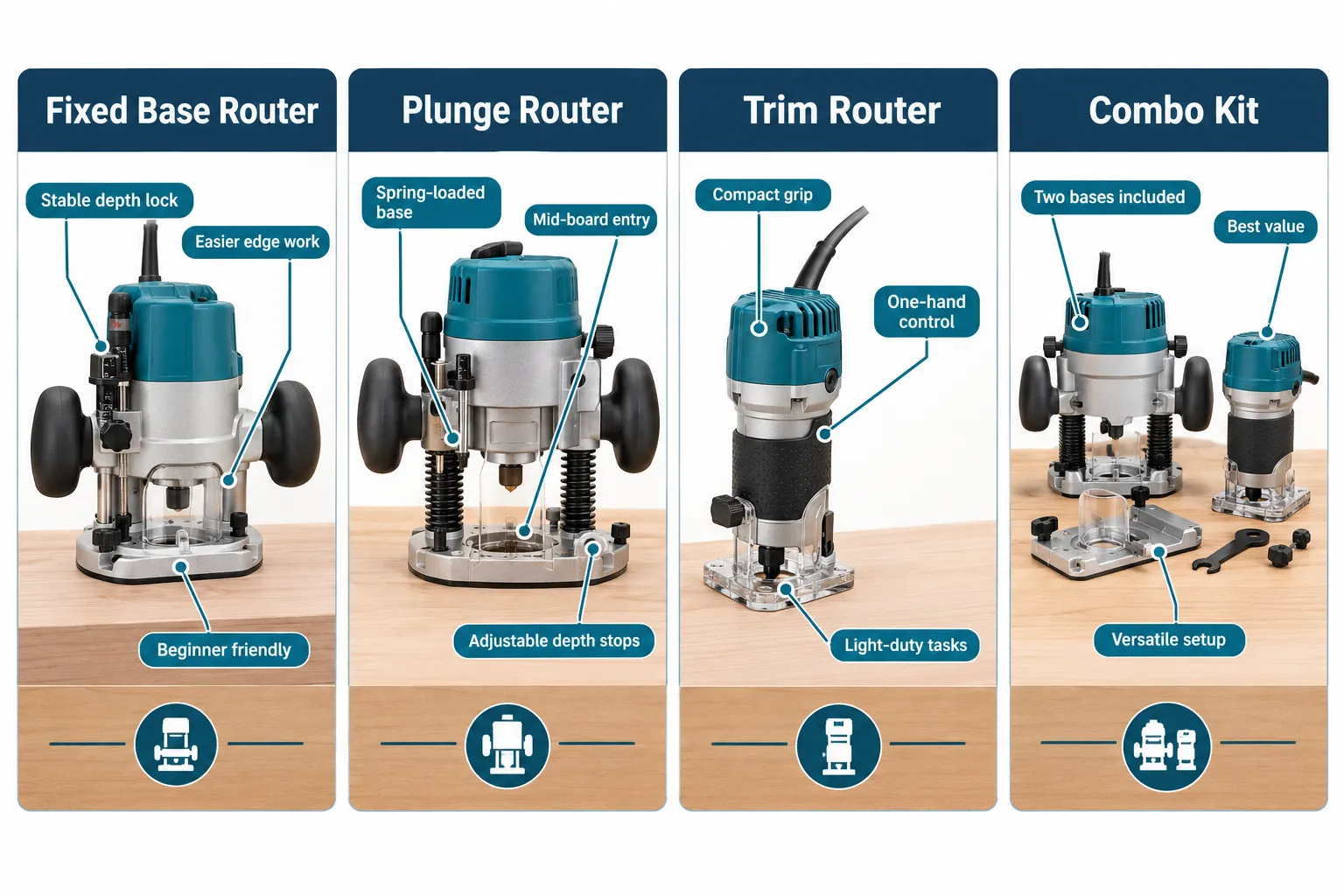 Fixed Base vs Plunge Router: Which Is Better for Beginners