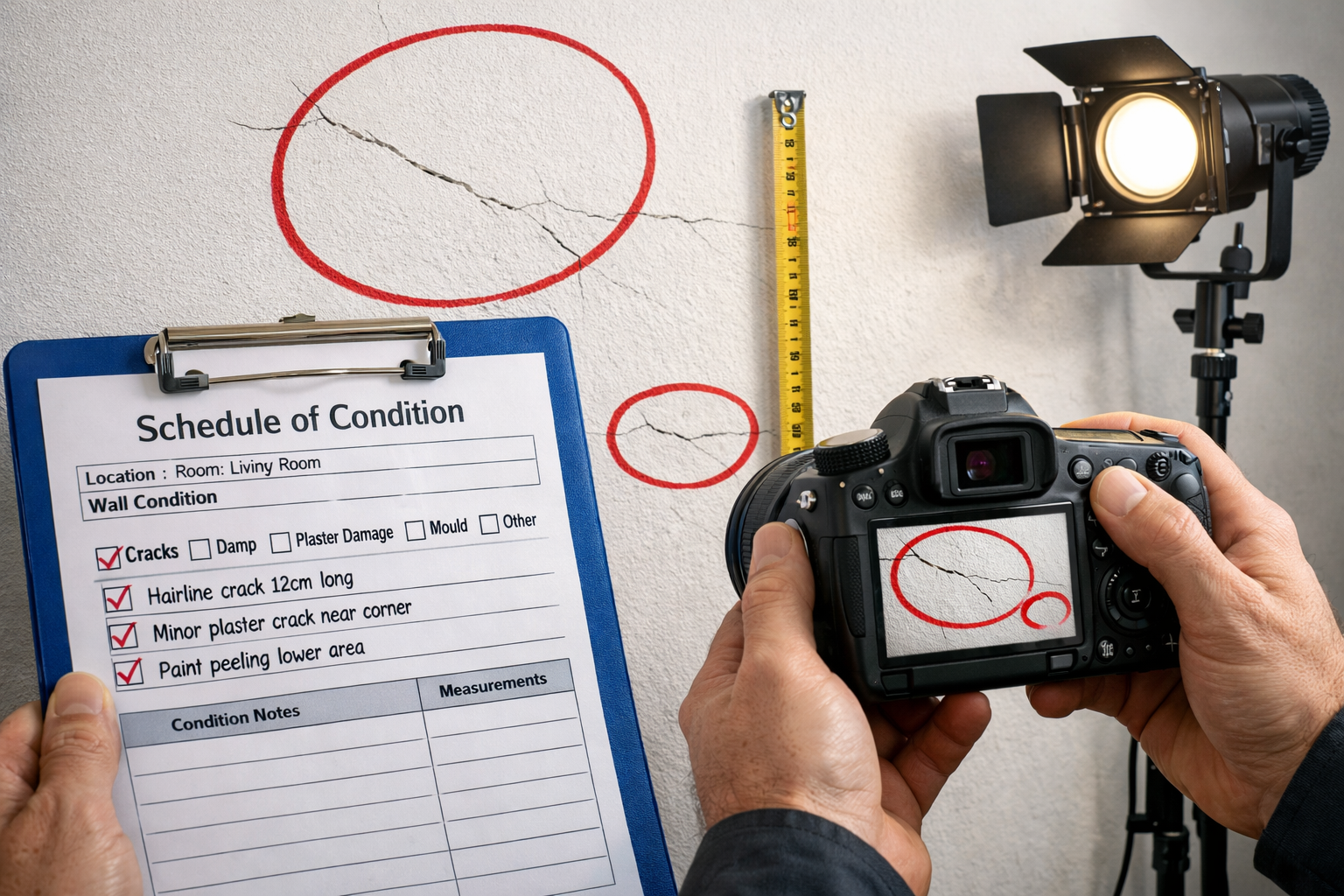 () detailed photographic documentation scene showing professional surveyor's hands holding high-resolution camera