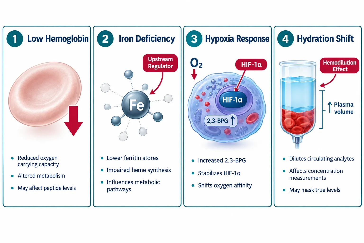 How Hemoglobin, Hematocrit, and Hydration Confound Metabolic Peptide Readouts