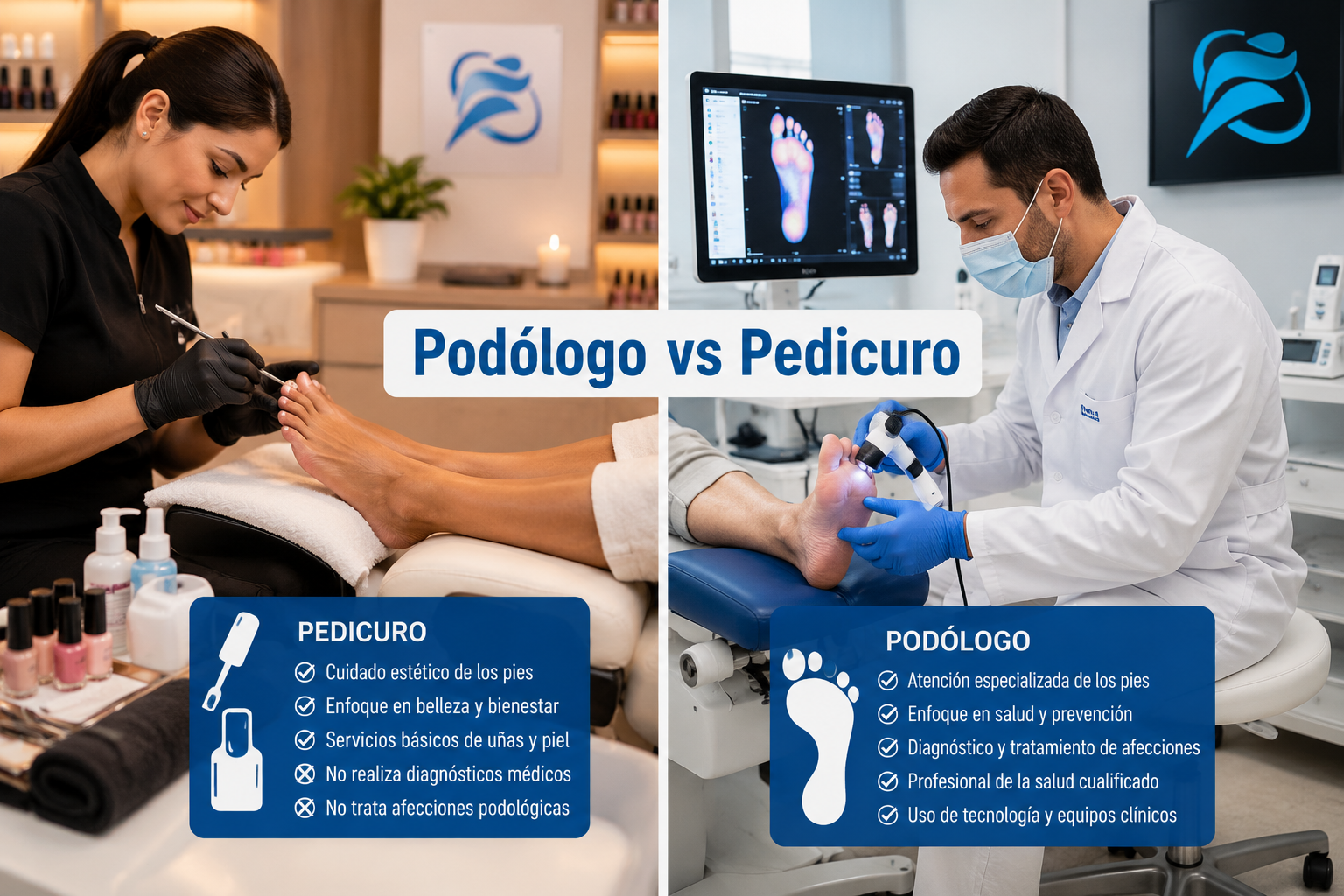 Diferencia entre podólogo y pedicuro