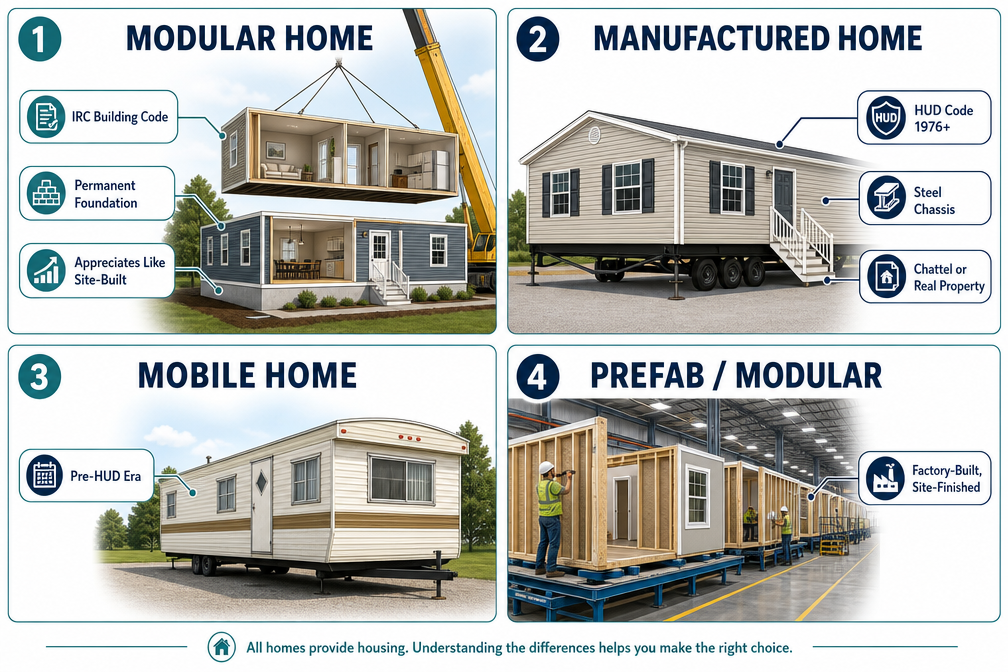 Financing differences between a modular home and a manufactured home