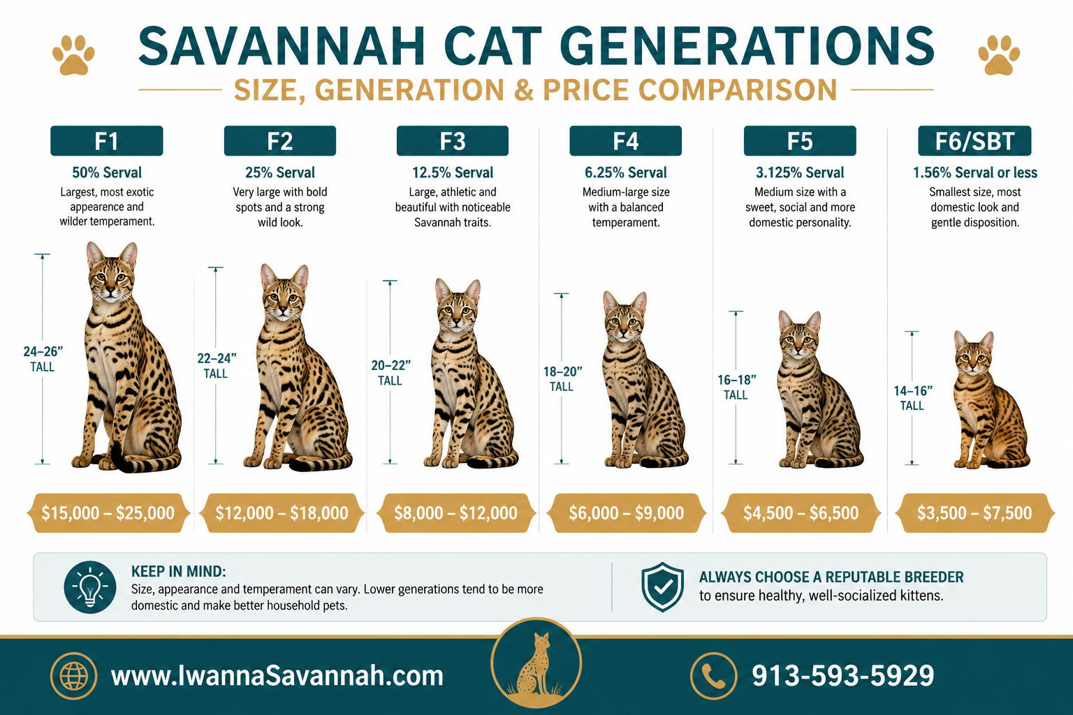 Savannah cat sizes