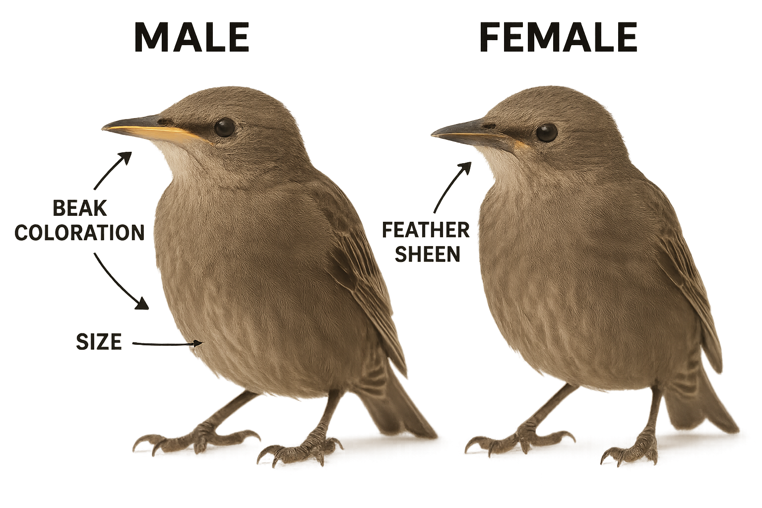 How to tell if a baby starling is male or female