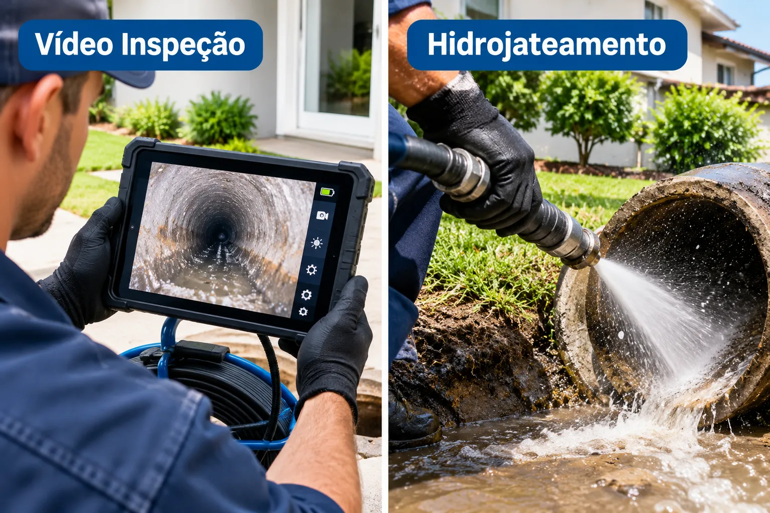 Inspeção de esgoto ou limpeza com hidrojato: qual é melhor