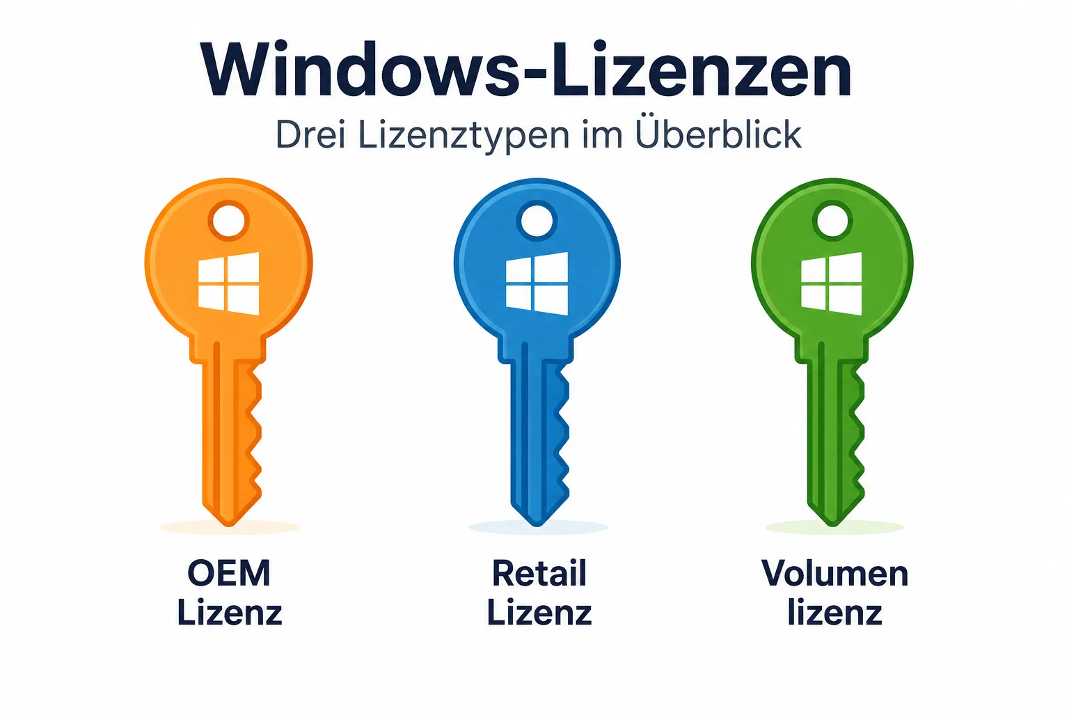 Unterschied zwischen OEM- und Retail-Windows-Schlüsseln