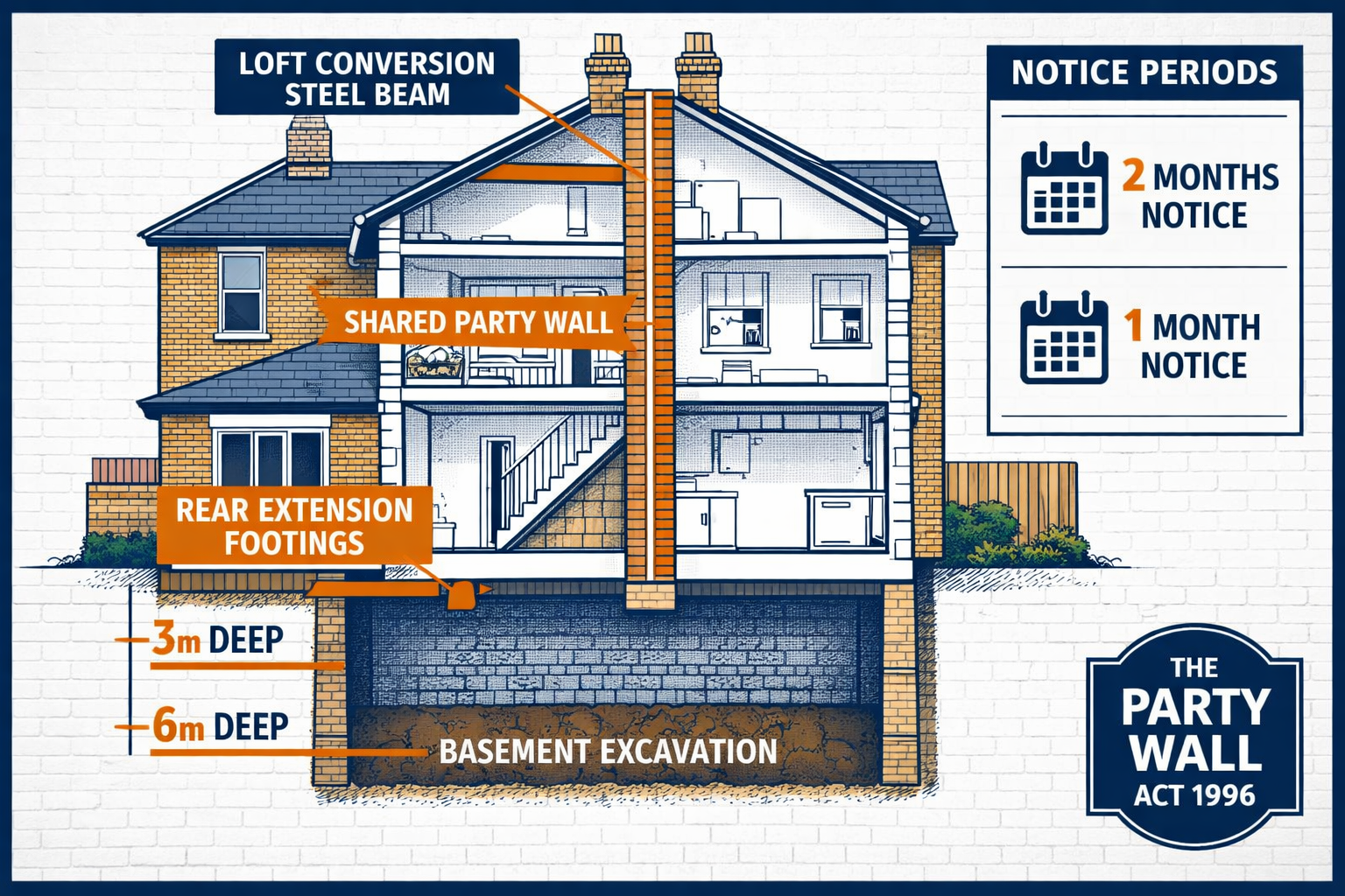 Detailed () editorial infographic illustration showing a cross-section diagram of a London Victorian terraced house with