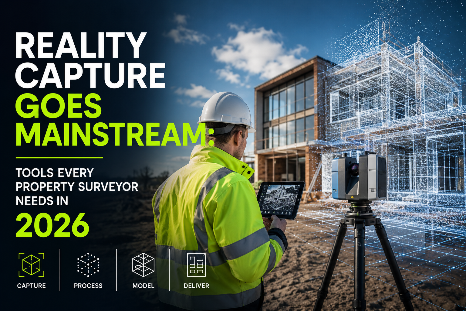 Professional landscape hero image () with : "Reality Capture Goes Mainstream: Tools Every Property Surveyor Needs in 2026".