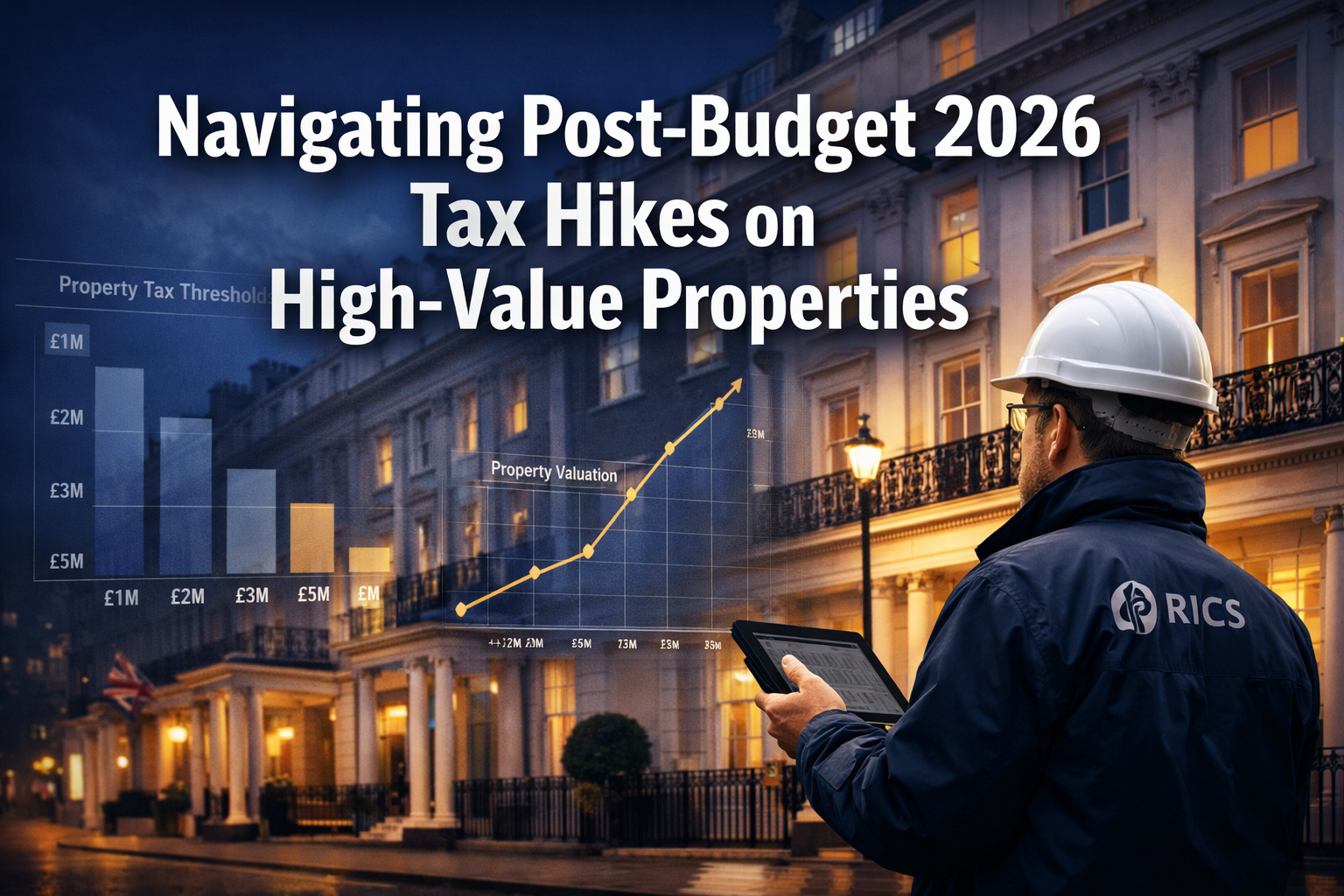 Professional () hero image with 'Navigating Post-Budget 2026 Tax Hikes on High-Value Properties' in extra large white with