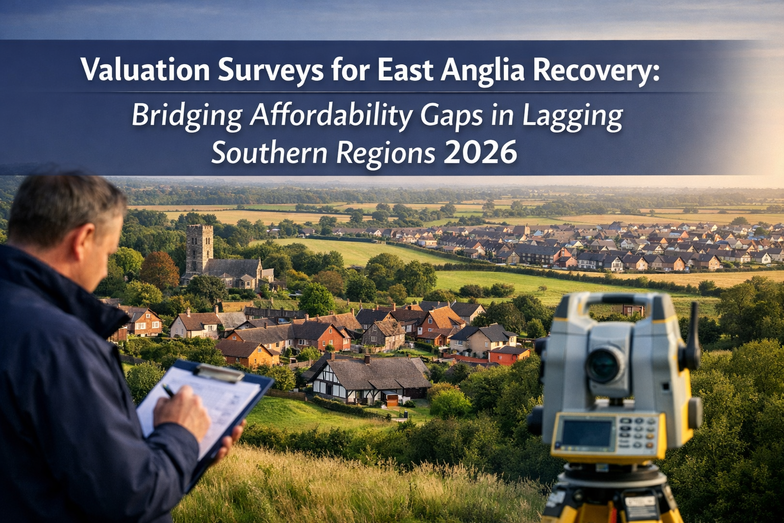 Professional () editorial hero image featuring 'Valuation Surveys for East Anglia Recovery: Bridging Affordability Gaps in