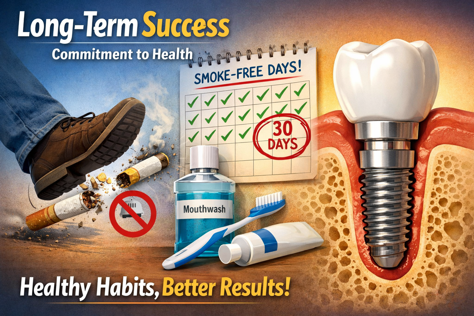 success rate of dental implants for smokers