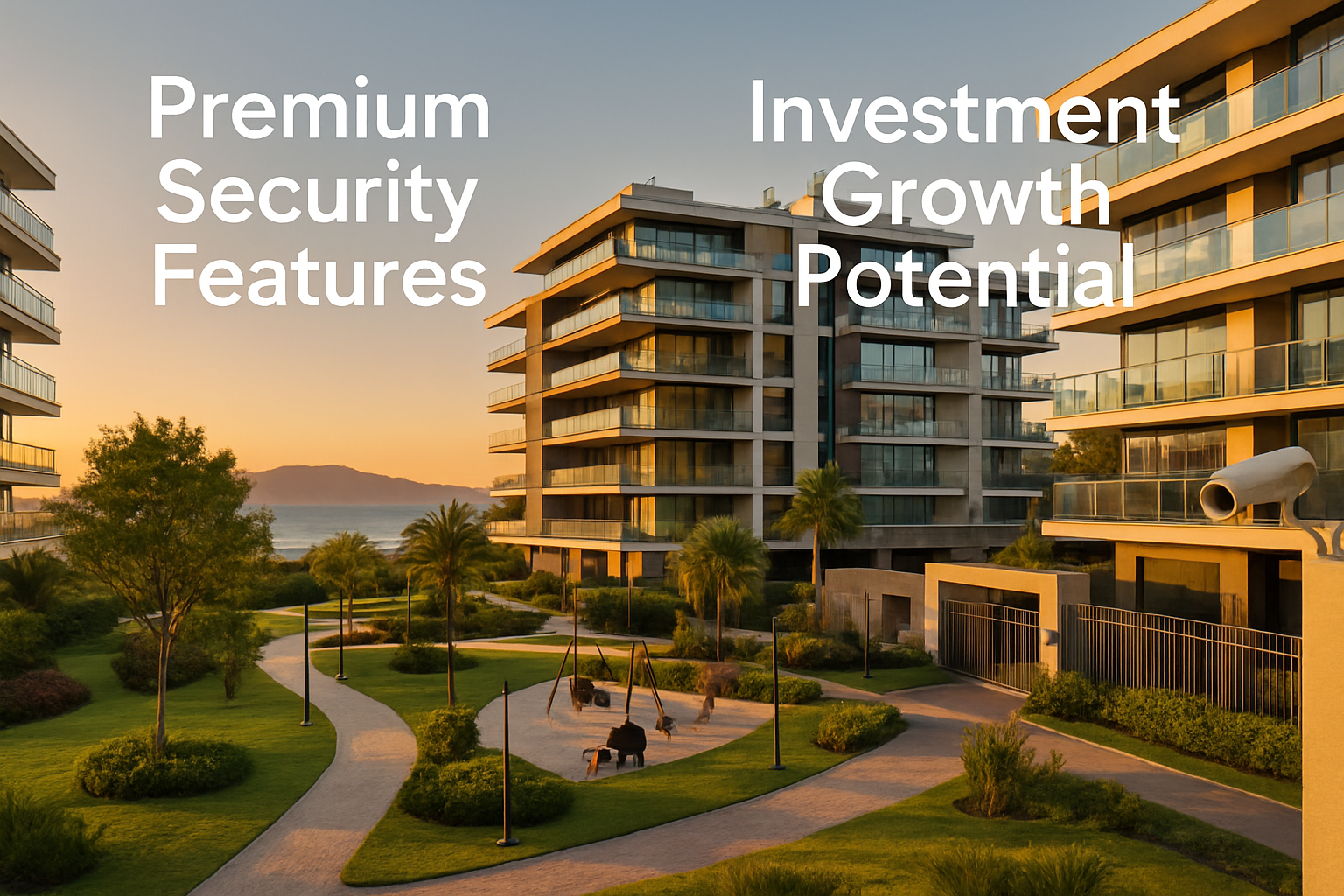 Detailed landscape photograph (1536x1024) of luxurious modern residential development in Florianópolis showing contemporary apartment buildi