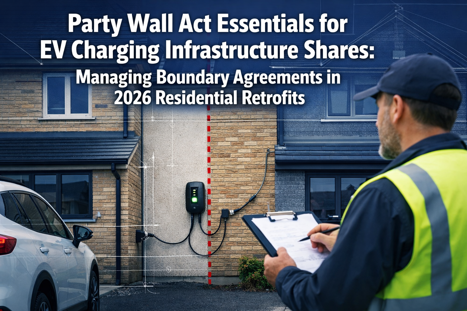 Professional () hero image with 'Party Wall Act Essentials for EV Charging Infrastructure Shares: Managing Boundary