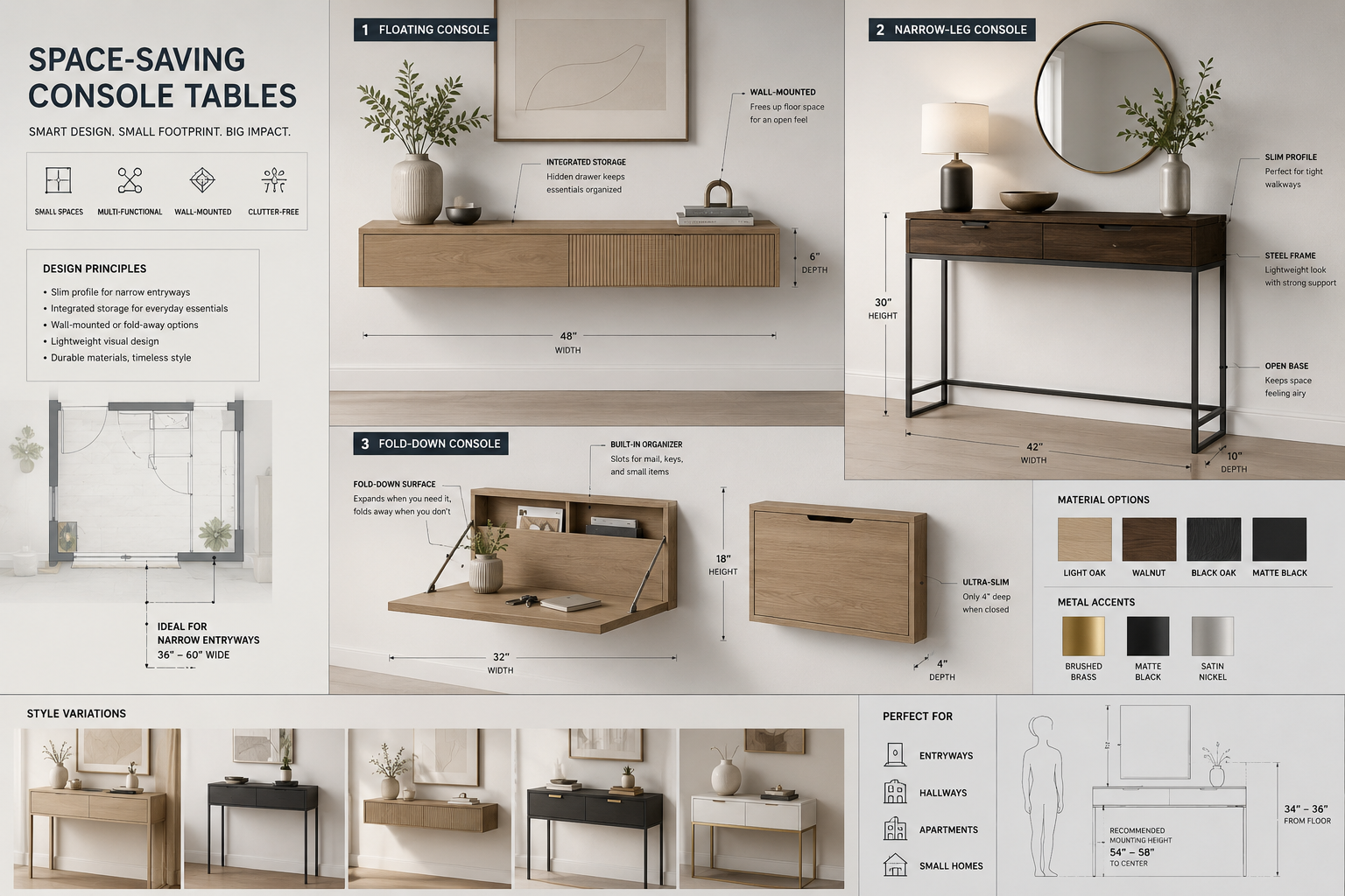 Design Ideas for a Space-Saving Console Table: Entryways and Hallways