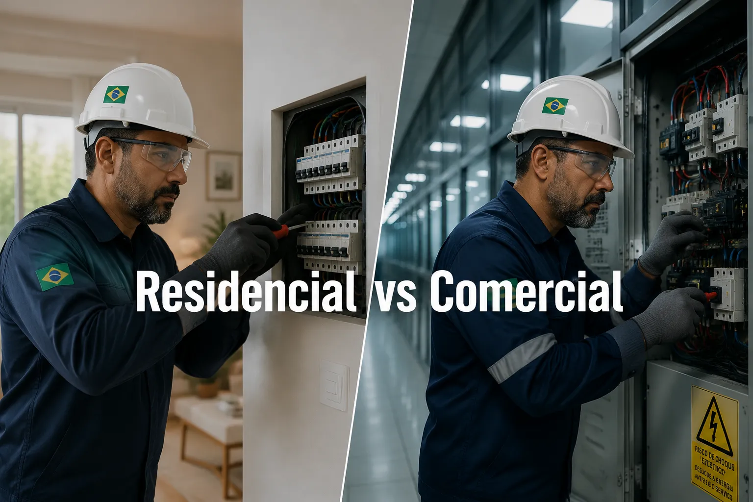 Eletricista residencial vs. comercial em Praia Grande: qual a diferença