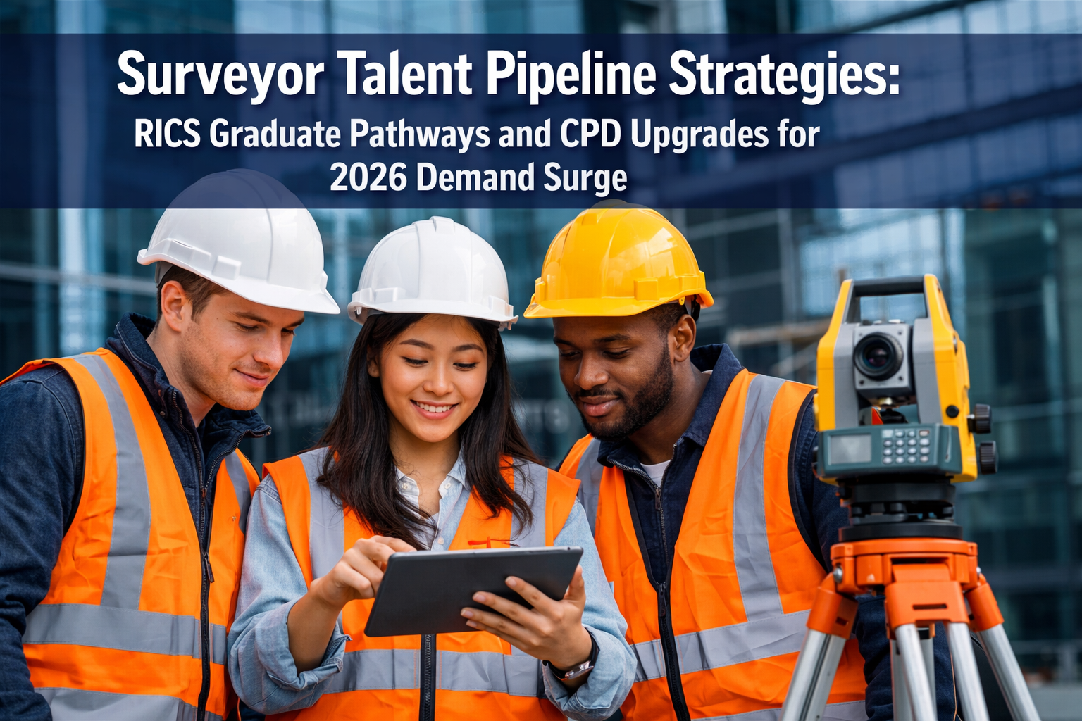 Professional () hero image featuring 'Surveyor Talent Pipeline Strategies: RICS Graduate Pathways and CPD Upgrades for 2026