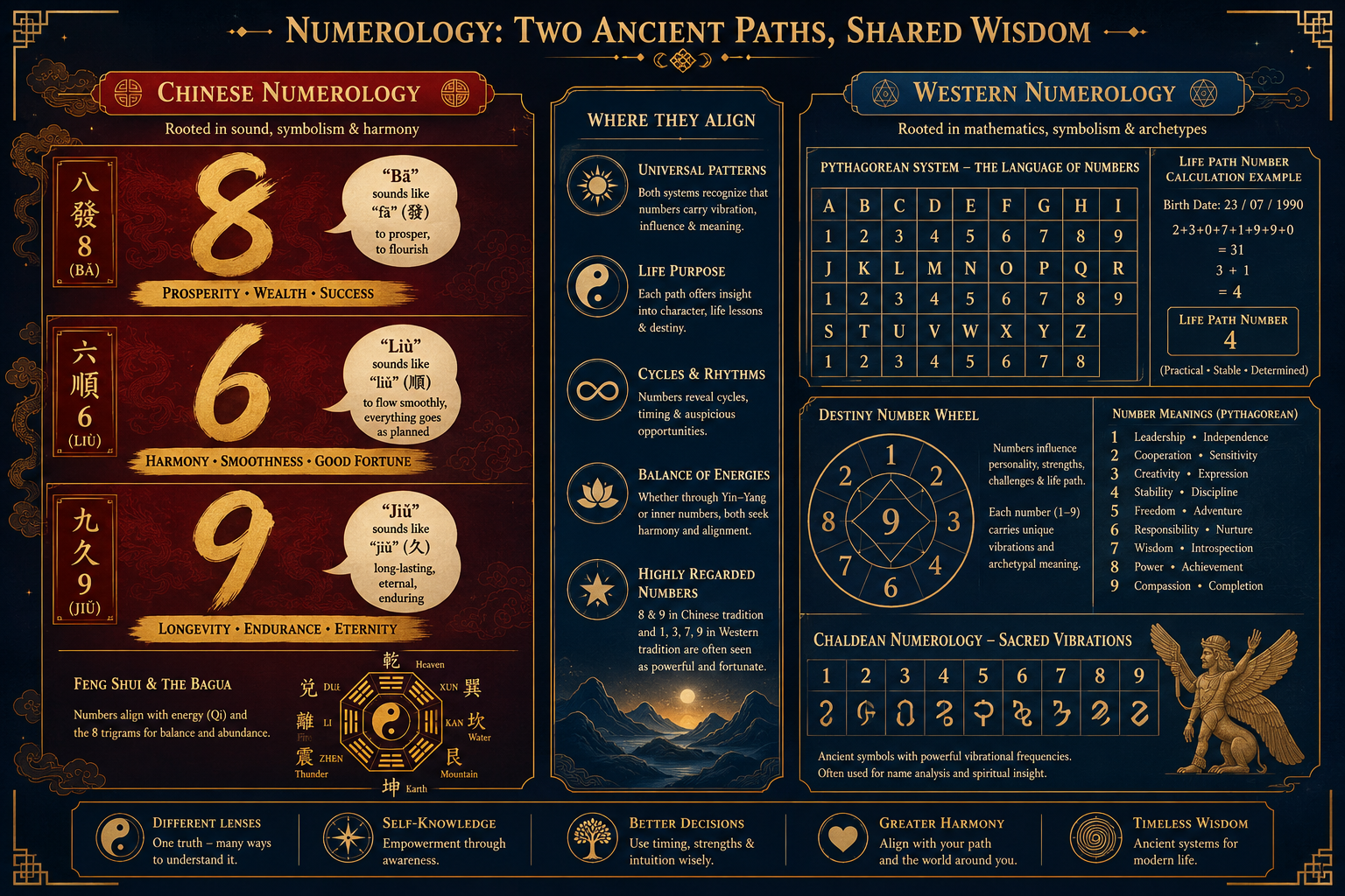 Chinese numerology vs Western numerology