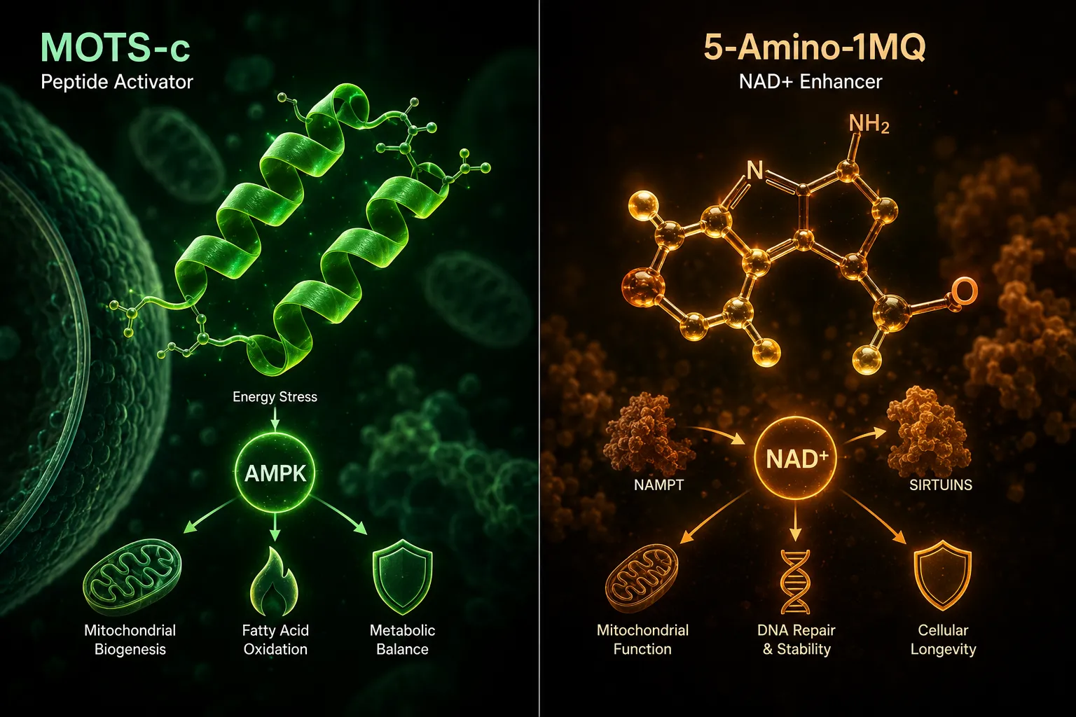 How MOTS-c and 5-Amino-1MQ Influence ATP Production in Research Models