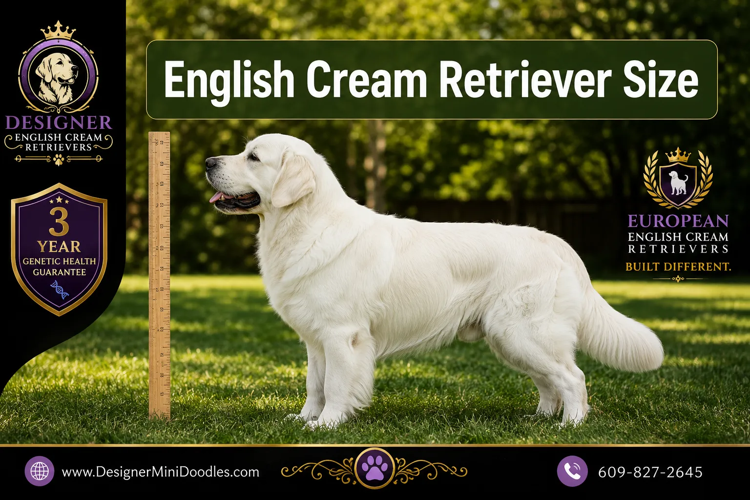 english cream golden retriever size