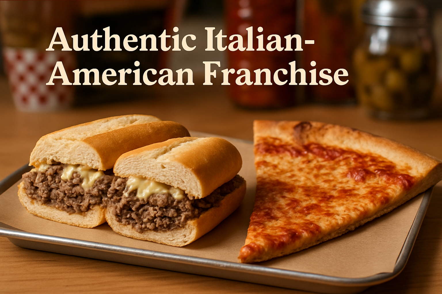 Detailed landscape image (1536x1024) showing Anthony & Luca's signature ribeye cheesesteak cut in half revealing tender meat and melted chee