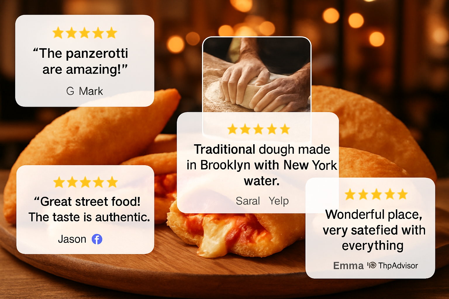 Landscape composition (1536x1024) featuring multiple customer review screenshots with 5-star ratings, testimonial quotes highlighted, Brookl
