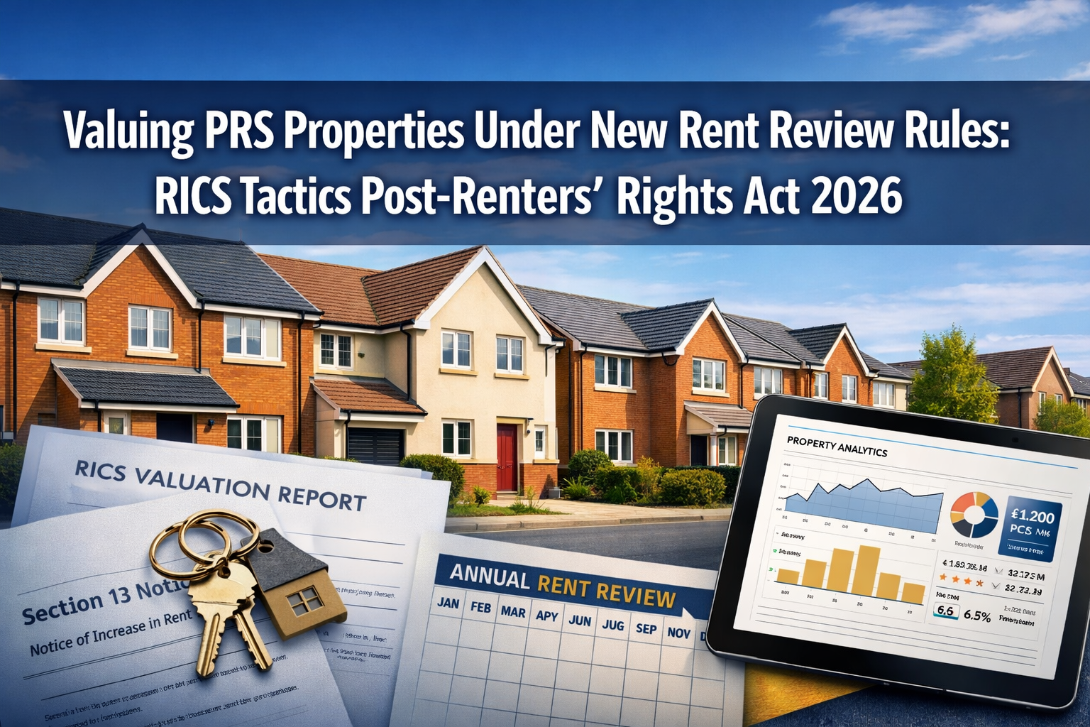 Professional () hero image featuring 'Valuing PRS Properties Under New Rent Review Rules: RICS Tactics Post-Renters' Rights