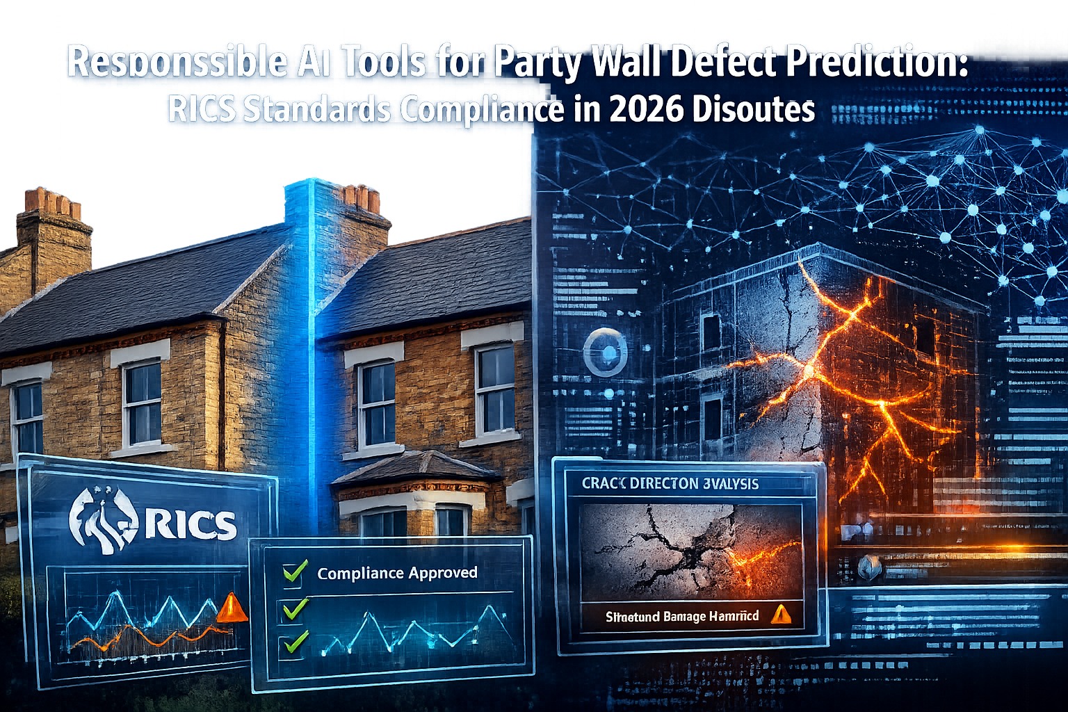 Professional () hero image with 'Responsible AI Tools for Party Wall Defect Prediction: RICS Standards Compliance in 2026