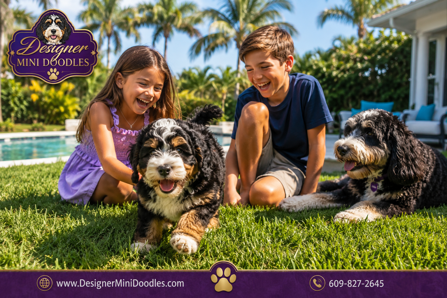 Are Mini Bernedoodles Good With Kids and Other Pets