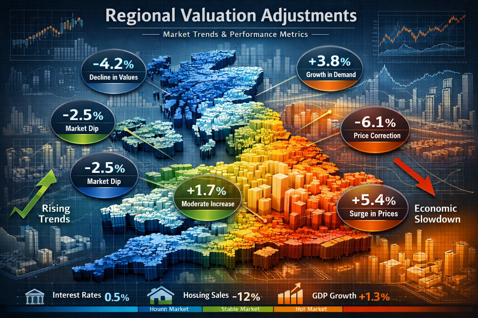 Intricate regional valuation adjustment map for 'Regional Valuation Adjustments', showcasing a detailed UK geographical