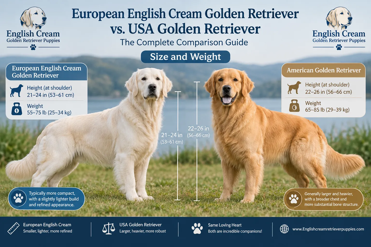 Which golden retriever type is easier to train, English cream or American?
