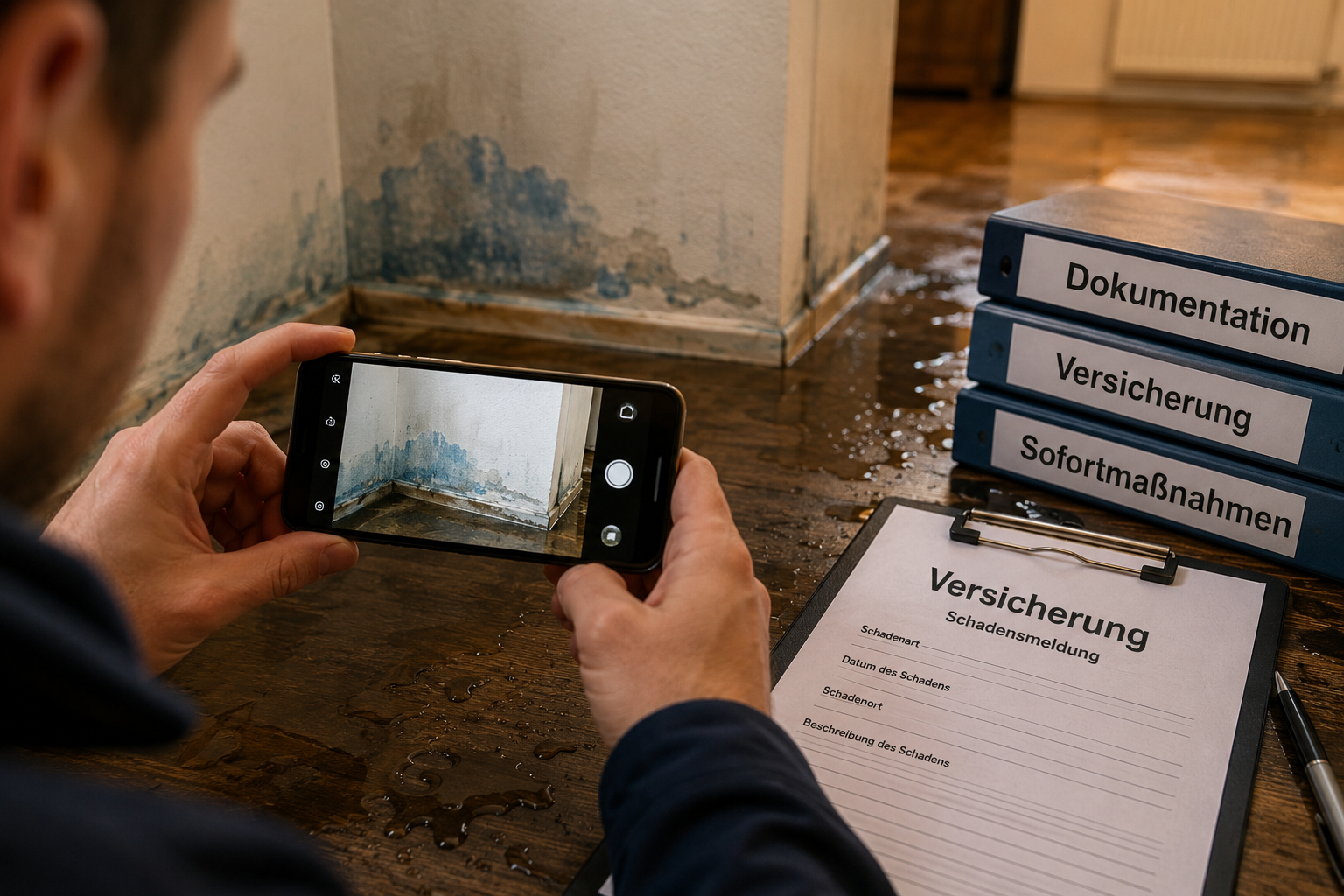 Wasserschaden Dokumentation: Fotos für die Versicherung